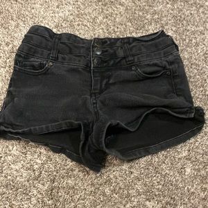 Black jean shorts